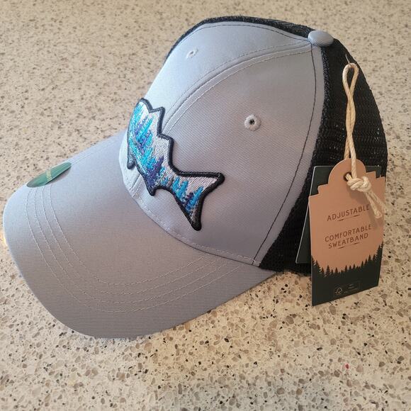 Telluride Clothing Co Snapback Hat Cap Mesh Blue Colorful Fish Forest Logo Patch - Picture 2 of 10